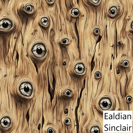 Fantasy Wood With Eyes Seamless Texture