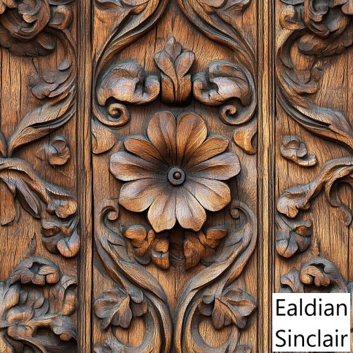 Carved Floral Wood Paneling Seamless Texture