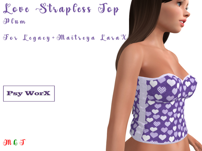 >Psy WorX< Love Strapless Top Plum