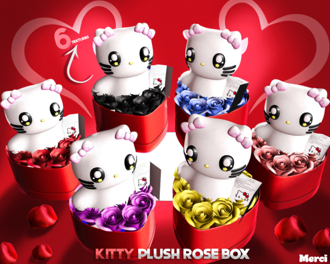 Kitty Plush Rose Box-Pink