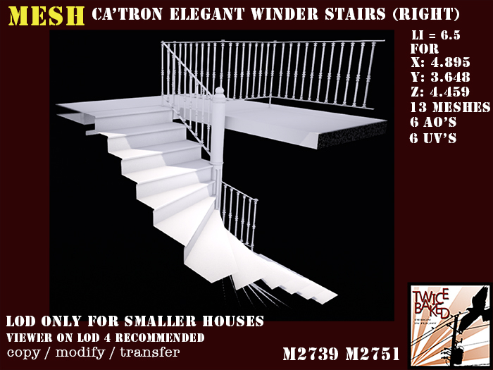 "TB" Catron Elegant winder staircase Right M2739 MM2751