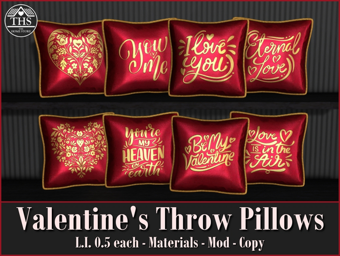 VALENTINE'S THROW PILLOWS - VALENTINES DAY CUSHIONS - THROW PILLOWS - CUSHIONS - HEART CUSHION - HEART - CUSHION