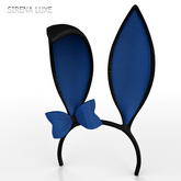 Blue Black Sassy Bunny Ears