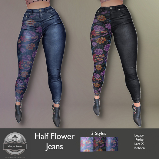 Mostyn St - Half Flower Jeans