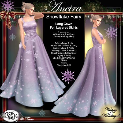 C&F Aneira Separates - Snowflake Gown - Ice Plum