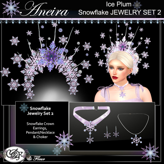 C&F Aneira Separates: Snowflake Jewelry Set 2 - Ice Plum