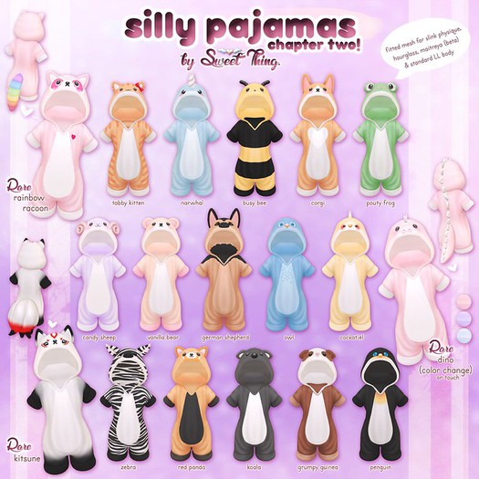 Sweet Thing. Dino PJs RARE (Touch to Color Change)