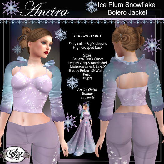 C&F Aneira Separates: Bolero Jacket - Ice Plum