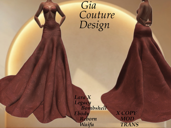 "GCD" Trena Satin Gown Salmon