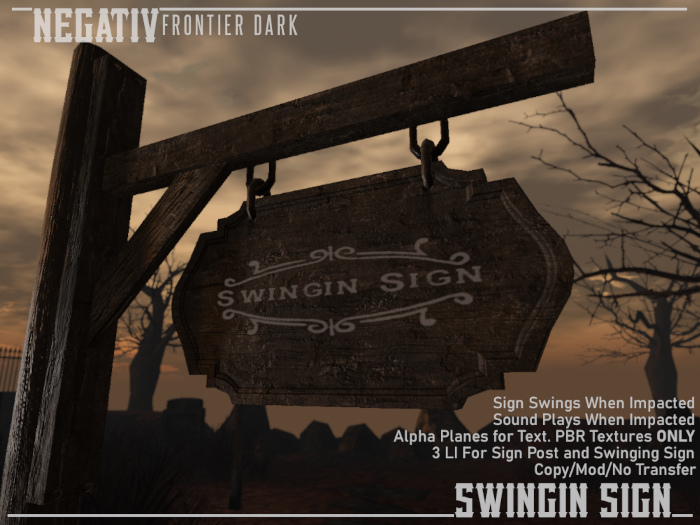  ̅NEGATIV ̅  Swingin Sign