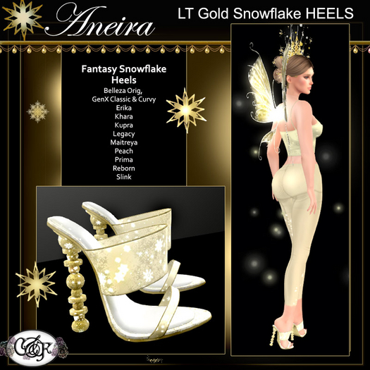 C&F Aneira Separates: Snow Gold Heels