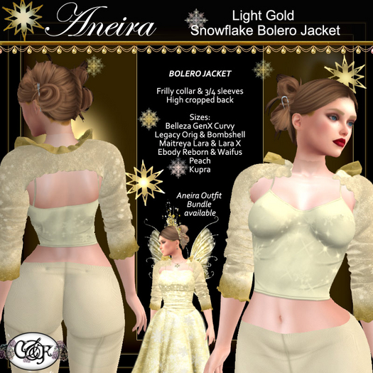 C&F Aneira Separates: Bolero Jacket - Snow Gold (Yellow)