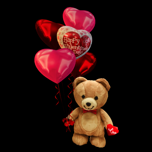 V_Valentines Day Bear with Balloons