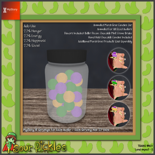 [SP] MyStory Mardi Gras Candies Jar