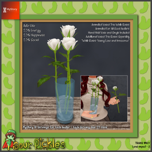 [SP] MyStory Vased Trio White Roses