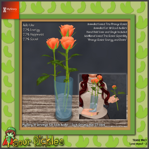 [SP] MyStory Vased Trio Orange Roses