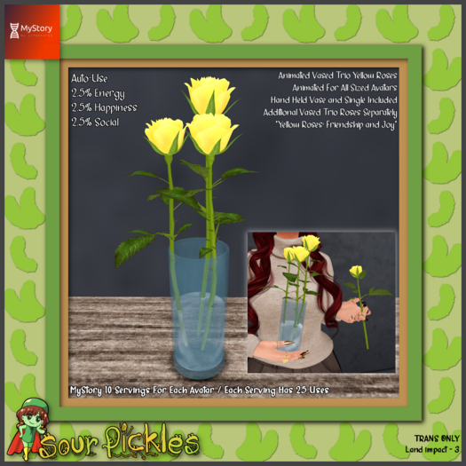 [SP] MyStory Vased Trio Yellow Roses