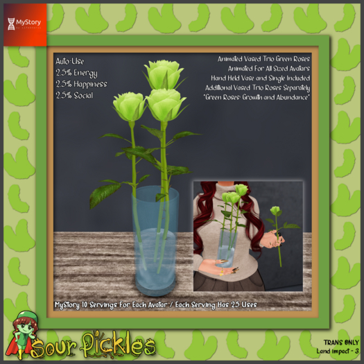 [SP] MyStory Vased Trio Green Roses