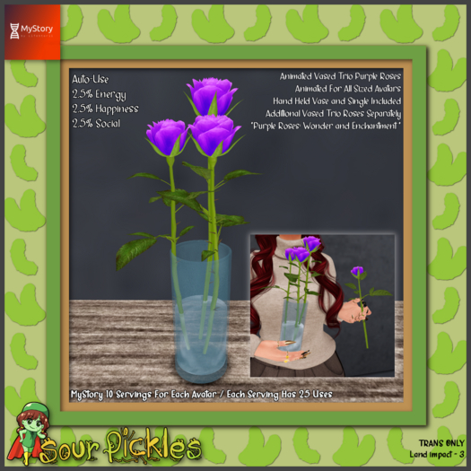 [SP] MyStory Vased Trio Purple Roses