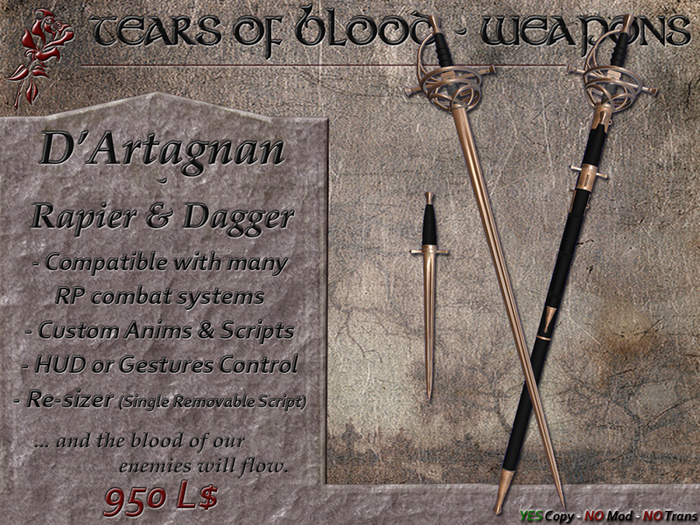 ToB d'Artagnan Rapier & Dagger