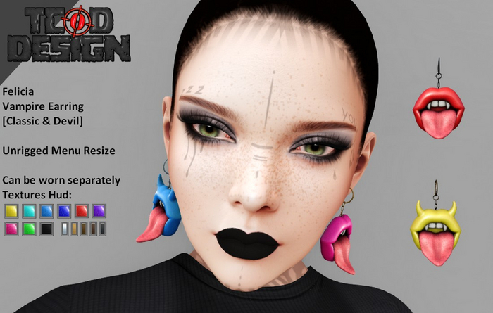 Vampire Earring [Classic & Devil]~ Felicia [DEMO]