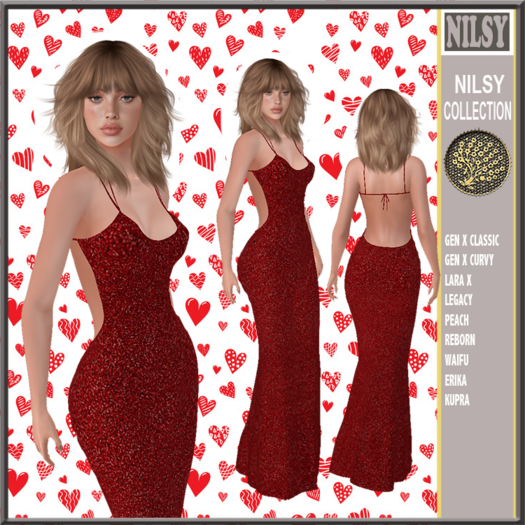 GLITTERED RED GOWN