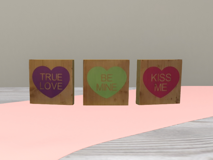 Valentine Conversation Heart Wood Block Rustic Valentine Wood B