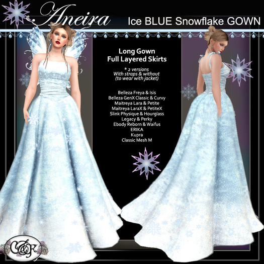 C&F Aneira Separates: Snowflake Gown - Ice Blue