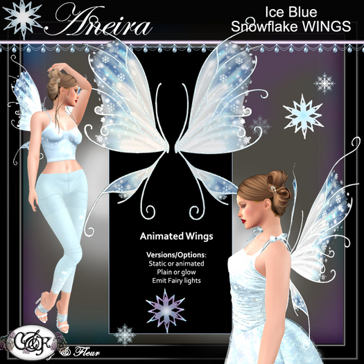 C&F Aneira Separates: Animated Snowflake Wings - Ice Blue