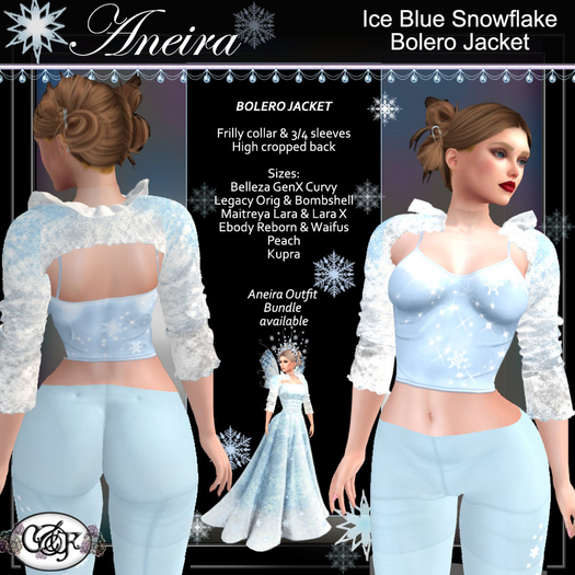 C&F Aneira Separates: Bolero Jacket - Ice Blue
