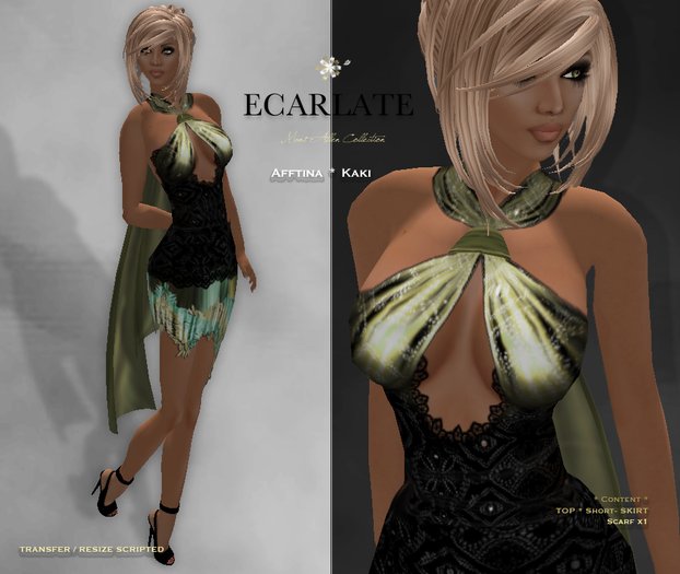 Ecarlate - Afftina (C) - Kaki * Dress Gown Formal * Robe