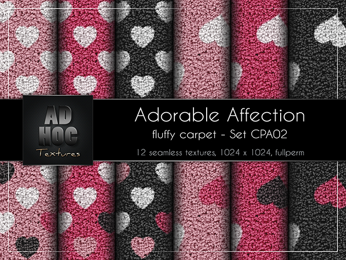 AD HOC - ADORABLE AFFECTION - Fluffy Teppich - Set CPA01 (Herzchen)