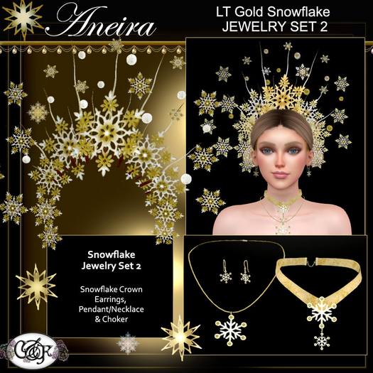 C&F Aneira Separates: Snowflake Jewelry Set 2 - DK Gold