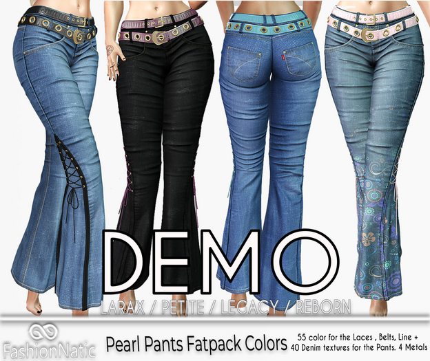 Demo Pants Pearl Fatpack Denim - Jeans - Reborn,  Legacy,  LaraX, PetiteX - FashionNatic