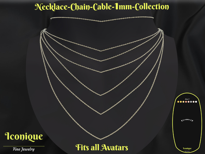 Necklace-Chain-Cable-1mm-Collection-Jewelry Box