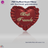 Ruffled Heart Pillow - Best Friends - Red PBR