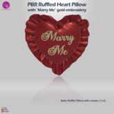Ruffled Heart Pillow - Marry Me - Red PBR
