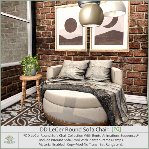 DD LeGer Round Sofa Chair Set-PG