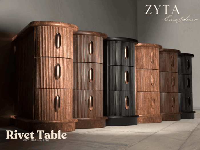 ZYTA. Rivet Table - Black 