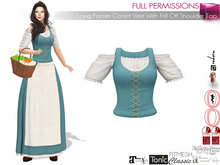 MI963138 Long Farmer Corset Vest With Frill Off Shoulder Top