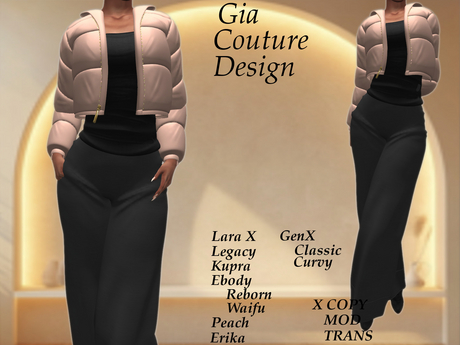 Second Life Marketplace - "GCD" Janet Puffer Jacket Nude