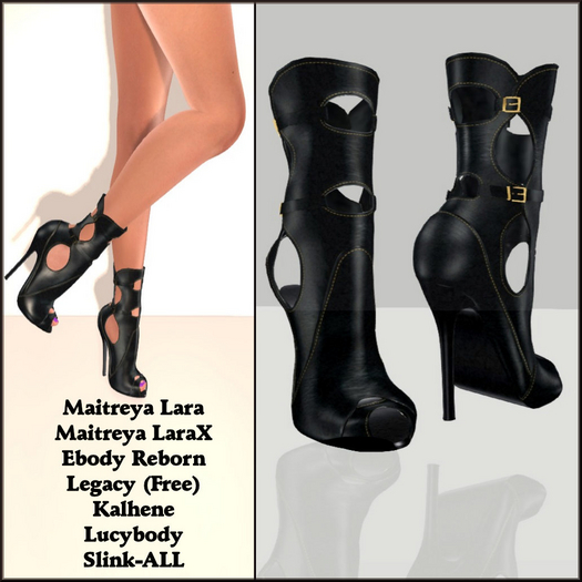 Strappy Cutout Ankle Boots-MAITREYA LARA LARAX KALHENE LUCYBODY FREE LEGACY EBODY REBORN SLINK HOURGLASS-PHYSIQUE >PROMO