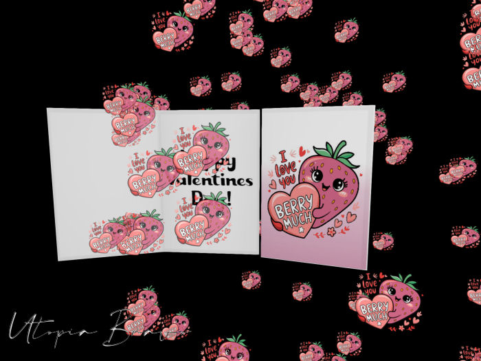 Utopia Bravo~ Berry Much V-Day Poofer Card *Dollarbie