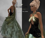 Ecarlate - Afftina (L) - KakiGreen * Dress Gown Formal * Robe