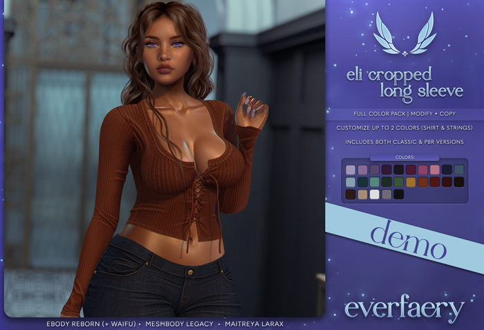 everfaery - Eli Cropped Long Sleeve: DEMO