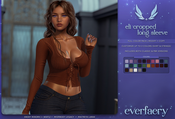 everfaery - Eli Cropped Long Sleeve: All Sizes