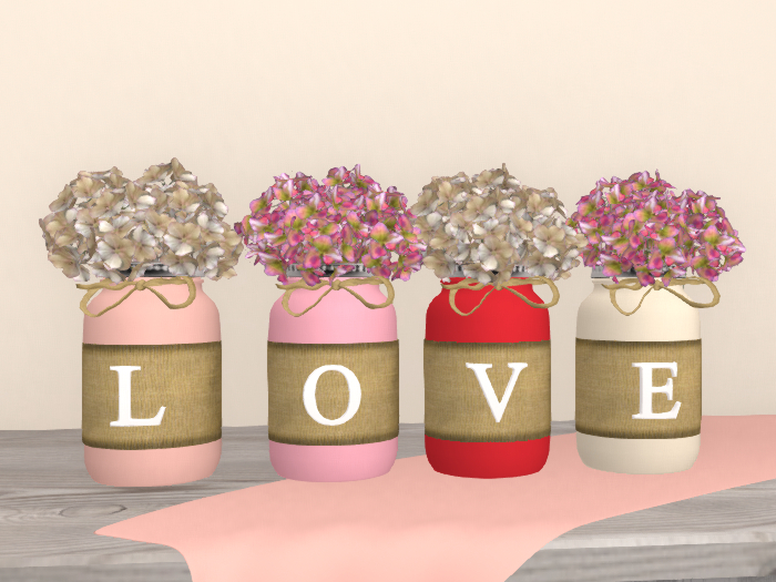 Valentines LOVE Mason Jars Table Decor