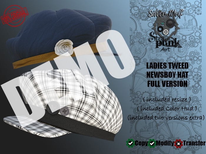 SW - Ladies Tweed Newsboy Hat Full DEMO (Box)