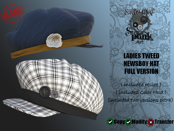 SW - Ladies Tweed Newsboy Hat Full (Box)