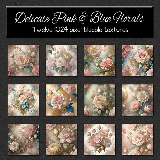 *Wallflowers* Delicate Pink & Blue Florals